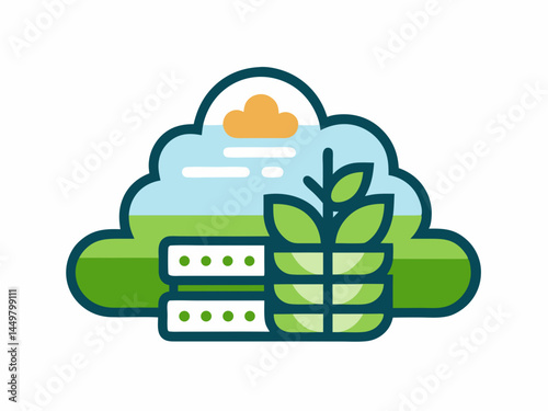 cloud based farm data storage icon