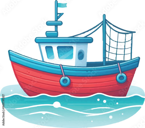 2D boat and ship illustrations