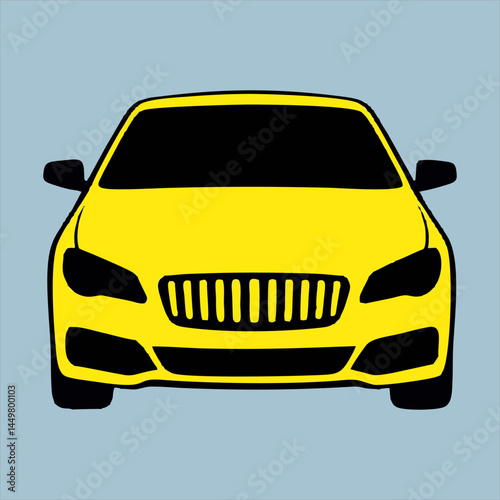 A minimalist yellow car icon