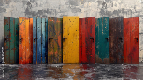 Vibrant Spectrum: A Colorful Array of Doors