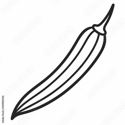 Okra outline icon on white background
