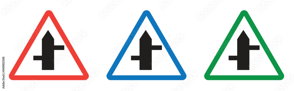 set of side road intersection vector icon set of side road intersection vector icon