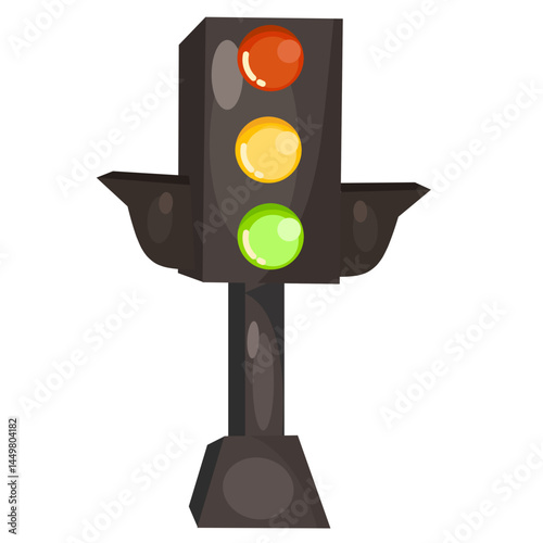 traffic sign pole illustration with single object flat design style