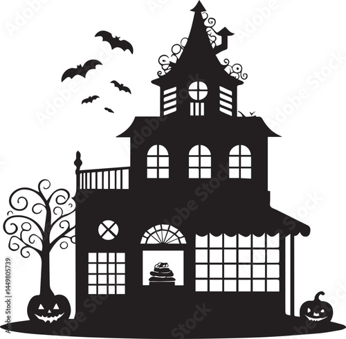 Haunted House: A Whimsical Halloween Dwelling"