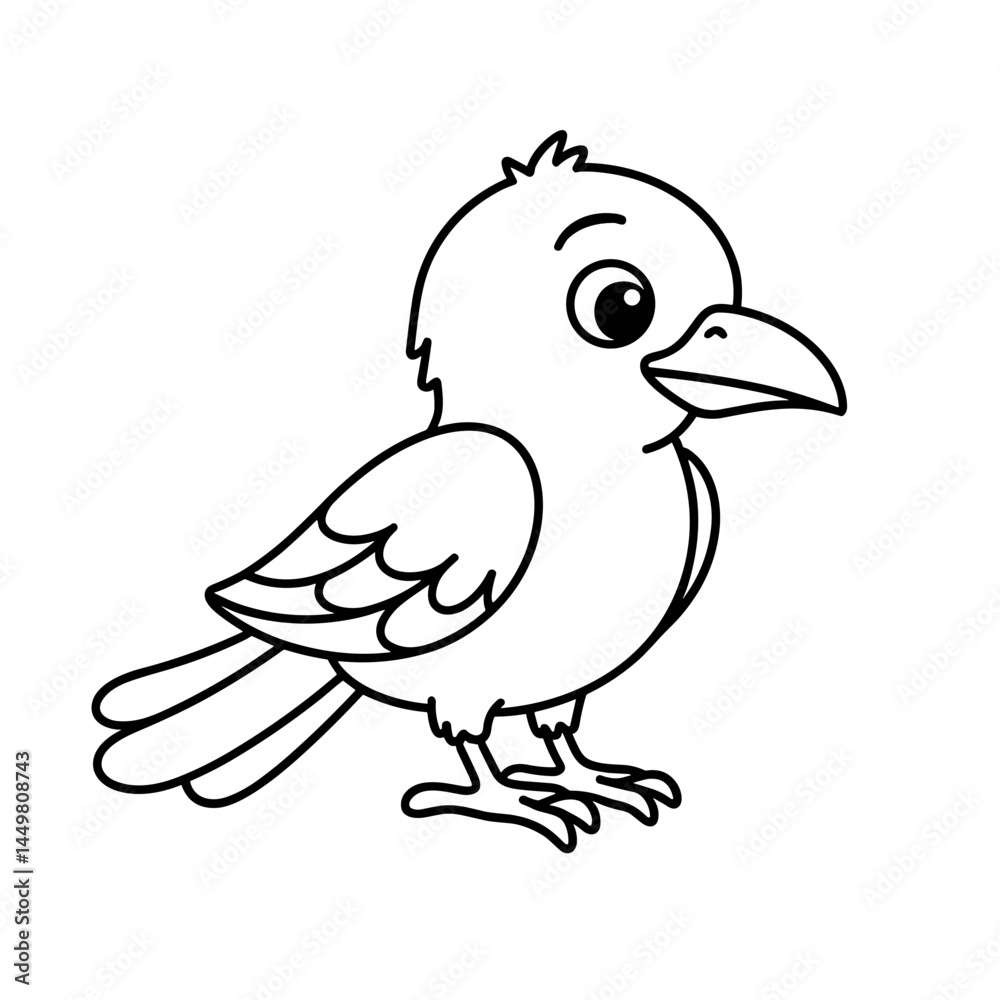 Obraz premium Cute cartoon bird for children's coloring book 