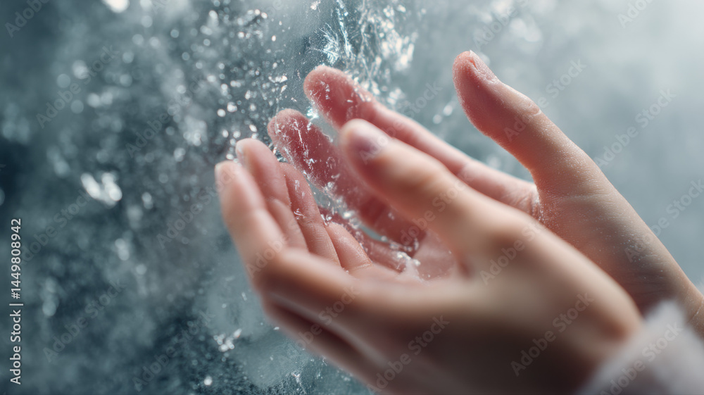 Close-Up of Womanâs Hands in Flowing Water Stream a high-resolution, conceptual visual design ideal for use in digital media, stock content, or educational and marketing applications. Close-Up of Womanâs Hands in Flowing Water Stream a high-resolution, conceptual visual design ideal for use in digital media, stock content, or educational and marketing applications.