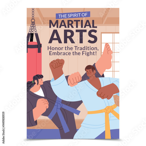 Flat Martial Arts Training Poster