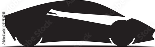 Sleek supercar silhouette. Represents luxury, speed, and high-performance vehicles. Adobe Illustrator Artwork