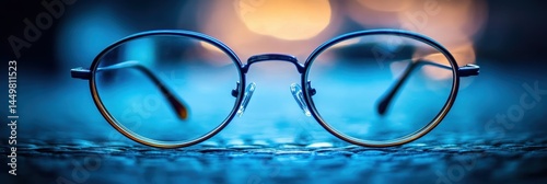 Spectacles Vision. Close-up of Eyeglasses - Optical Accessory for Improved Eyesight