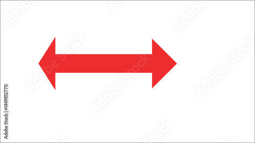 Dual sided arrow vector, silhouette design. Long double ended arrow vector design for website, app and logo design. Vector illustration of duel side arrow on white background