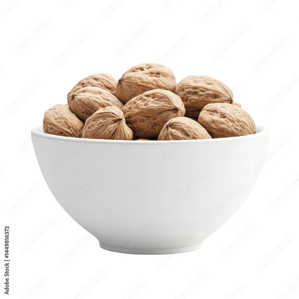Isolated Bowl of Walnuts Isolated Bowl of Walnuts