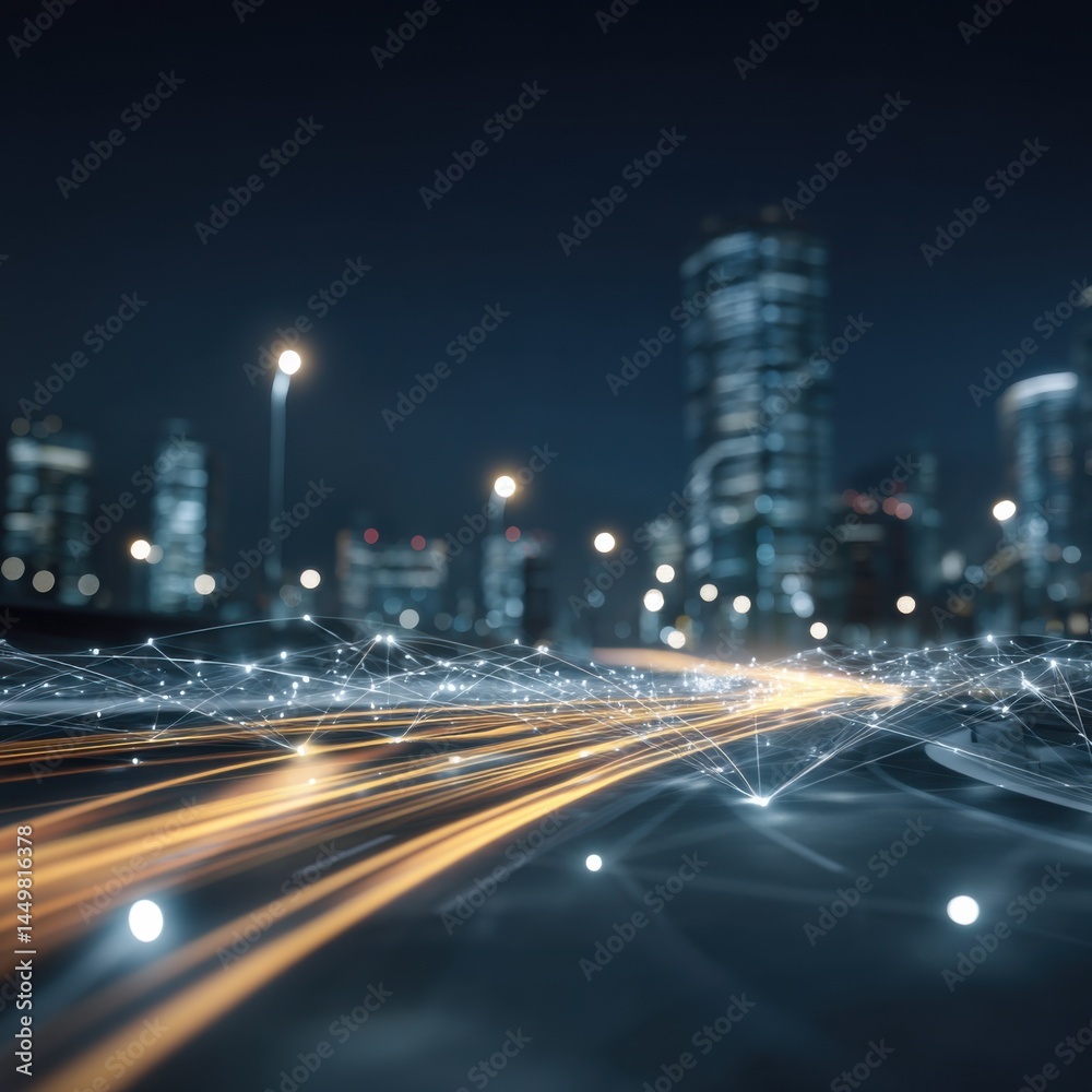Vibrant Cityscape at Night Illuminated by Glimmering Lights and Reflective Waters Creating a Lively Urban Atmosphere with Endless Possibilities