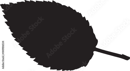 Elm leaf silhouette. Represents nature, trees, and characteristic foliage.