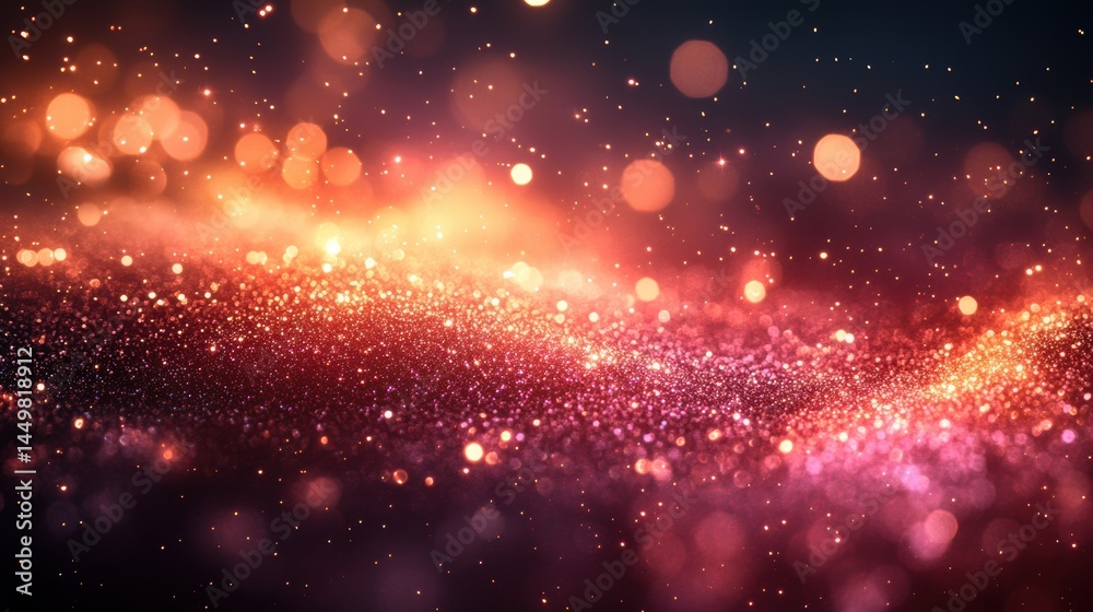 Golden Dust Waves: Abstract Flow of Sparkling Particles, Elegant Background, Magic, selective focus, bokeh, blurred image, blurred background Golden Dust Waves: Abstract Flow of Sparkling Particles, Elegant Background, Magic, selective focus, bokeh, blurred image, blurred background