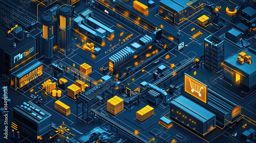 Complex interconnected automated warehouse system