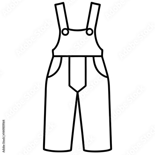 Minimal Dungarees Vector on White