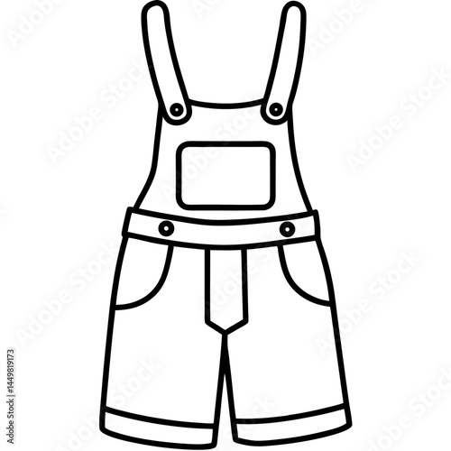 Minimal Dungarees Vector on White