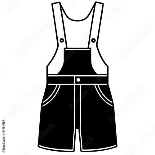 Minimal Dungarees Vector on White