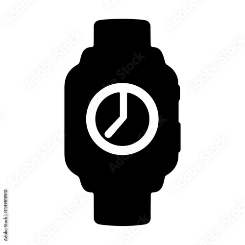 Silhouette of smartwatch displaying E-wallet logo, digital finance