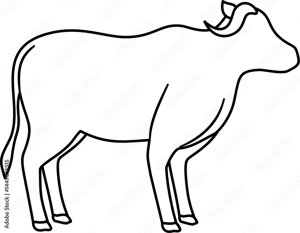 Obraz premium faceless cow animal outline coloring