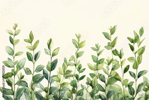 Wallpaper Mural Lush greenery growth botanical garden watercolor serene environment view Torontodigital.ca