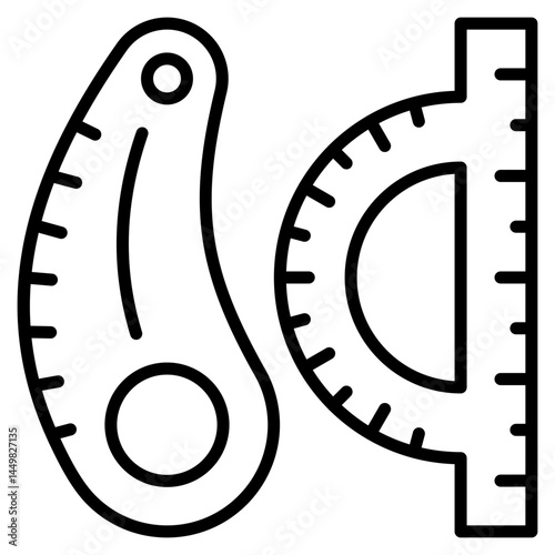 Curve Ruler line icon