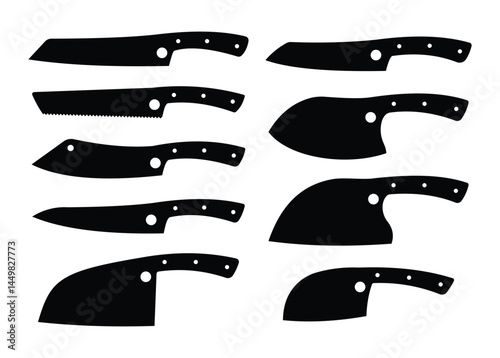 Black Kitchen Knife Set Icon