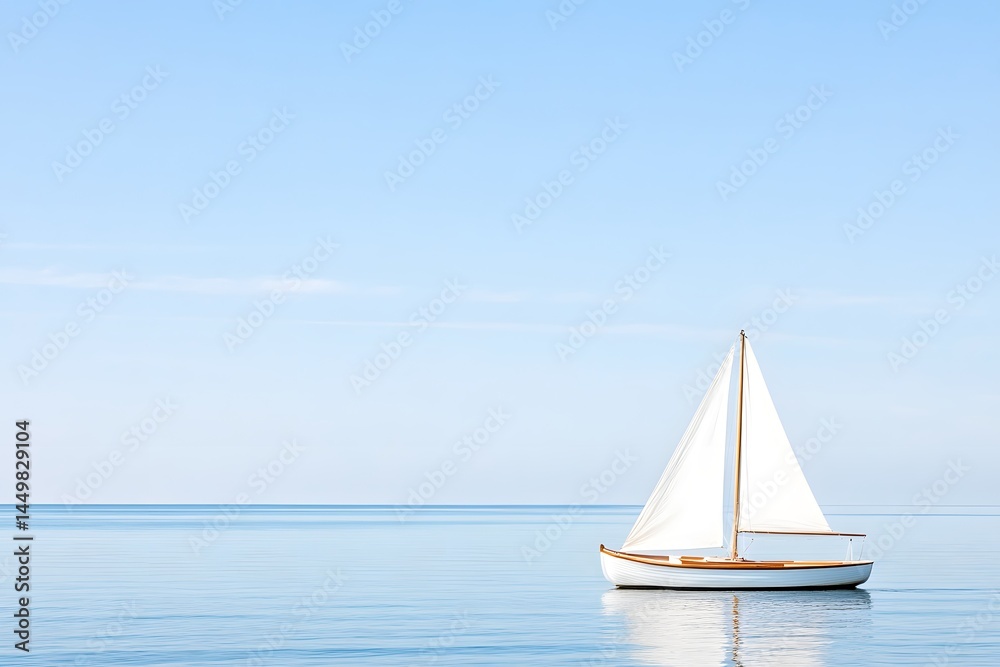 Fototapeta premium Sailboat in the blue sea