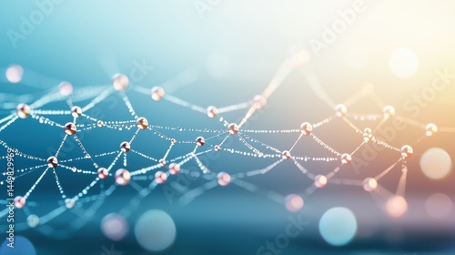Abstract network of connected nodes and lines, symbolizing digital connections, technology, or data science concepts on a blurred background.
