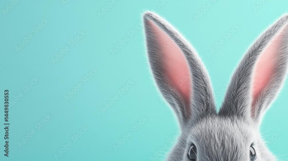 Fototapeta premium Easter bunny peeking out