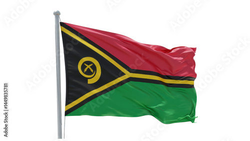 vanuatu flag waving isolated on transparent png