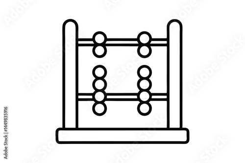 Simple Line Drawing of an Abacus