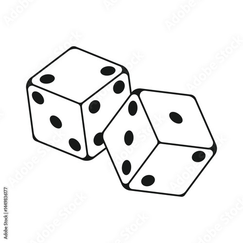 Two Dice Close Up View