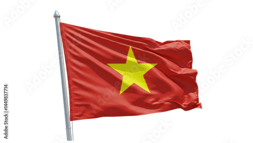 vietnam flag waving isolated on transparent png