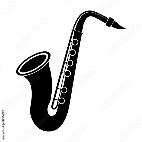 a vector simple black saxophone icon