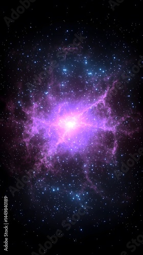 Vibrant Purple Nebula Space Background Stunning Cosmic Image of a Bright Star Cluster
