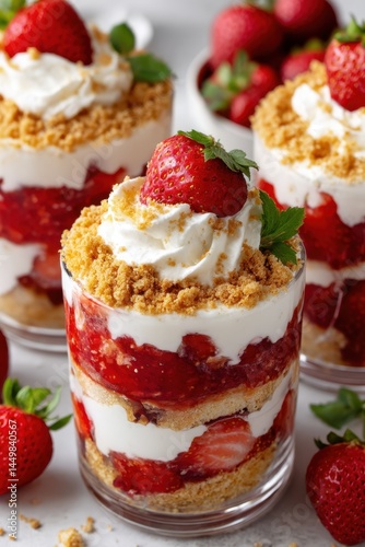 Delectable Strawberry Parfaits with Whipped Cream - National Strawberry Parfait Day