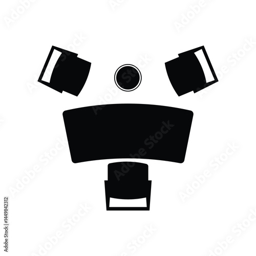 Black Lounge Furniture Top View