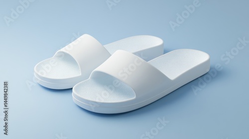 Pair of white minimalist slides