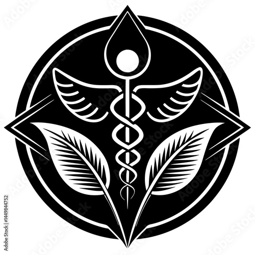 a minimalist linocut medical logo vector art