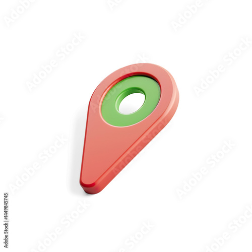 3D Location Pin Icon on Platform on a Transparent Background