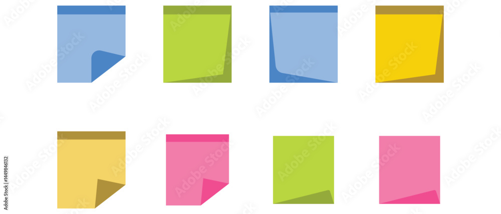 set sticky notes icon, set of paper stickers vector. set sticky notes icon, set of paper stickers vector.
