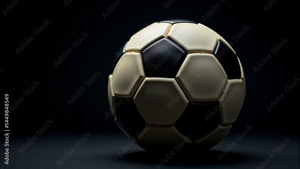 Obraz premium Classic Soccer Ball On Black Background