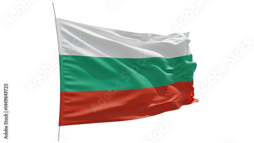 Obraz na plátně bulgaria flag waving in wind isolated on transparent png