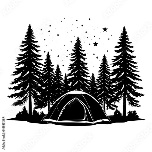 camping in the forest