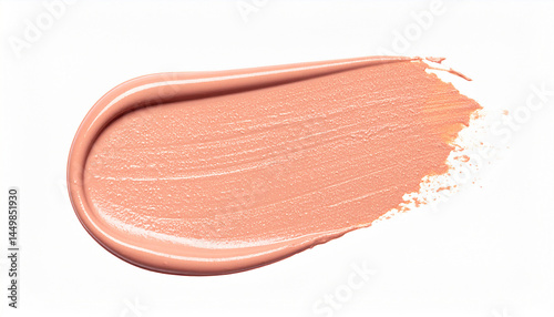 Peach Color Corrector Stroke Isolated on White – Cream Concealer Texture for Skincare and Makeup