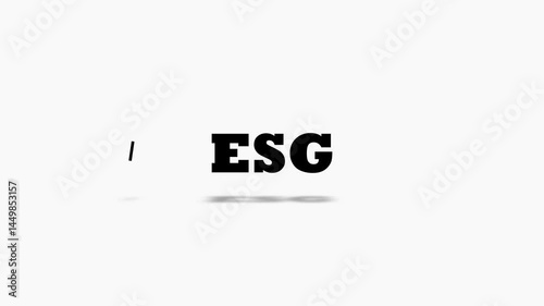 ESG Concept: A striking visual representation of ESG, boldly displayed with shadow, embodying a modern business value.