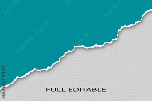 Torn paper with a rough edge white and gray background editable design template
