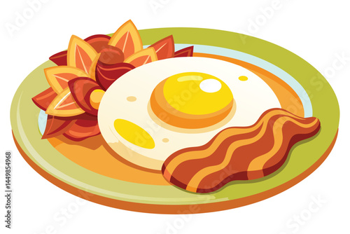 Delicious Fried Egg on a Plate, Perfect for Breakfast