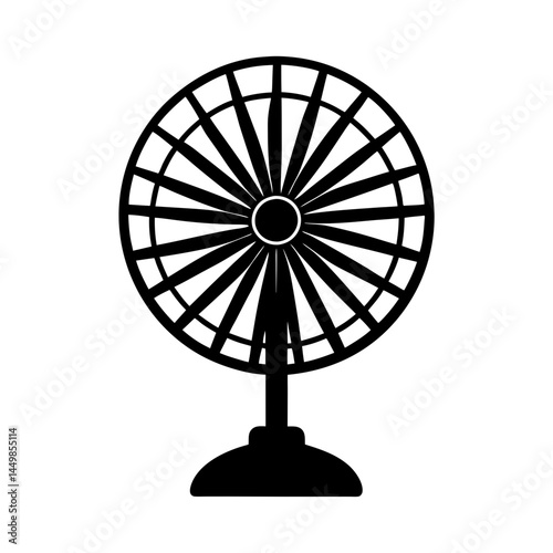 Table fan silhouette illustration.